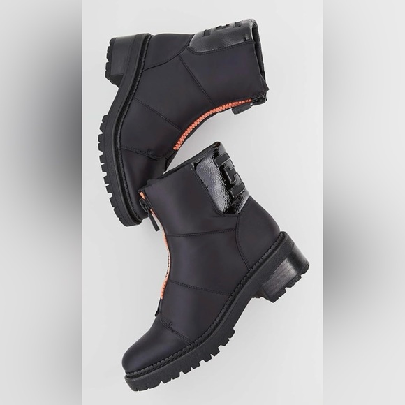 Black and Orange Ankle Boots - Picture 1 of 13